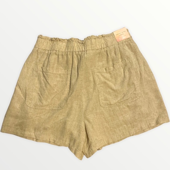 Angel Kiss Women's Size XL Khaki Elastic Waist Linen Shorts *NWT* - Picture 6 of 8
